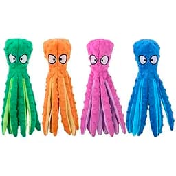 Игрушка для собак Осьминог Микс шелест + пищалка плюшевая 32 х 8 см