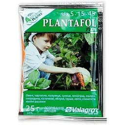 Мінеральне добриво Organic Planet Plantafol Valagro NPK 5.15.45 Плантафол дозрівання плодів 25 г (62207)