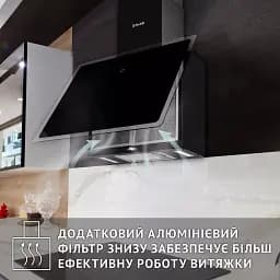 Витяжка декоративна похила Perfelli RIVA NERO - мініатюра 7