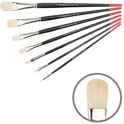 Пензель синтетика овальна Milk 1108FR №12 довга ручка Kolos