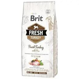 Сухой корм Brit Fresh для взрослых собак, с избыточным весом, с индейкой и горохом, 12 кг