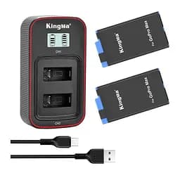 3-Pack KingMa GoPro SPCC1B для Max Max 360 (2 АКБ KingMa SPCC1B та 1 ЗУ на дві батареї)