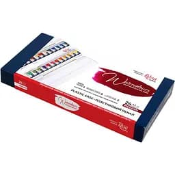 Набір акварельних фарб MODERN пластиковий пенал 24 кольорів х 2,5 мл кювета Rosa Gallery