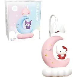 Дитяча настільна лампа Hello Kitty на місяці біла (352E)