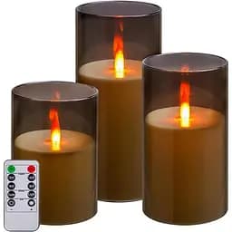 Безполум'яна свічка з гірляндою, на батарейках