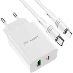 Мережевий зарядний пристрій Borofone BA56A Lavida блок і кабель Type-C to Lightning