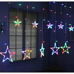 Світлодіодна гірлянда Штора Зорепад 2.5 метра 138LED 12 зірок 220В Multi color