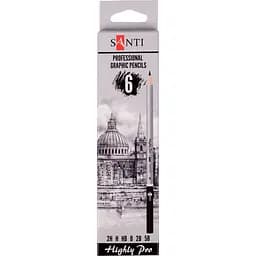 Набор чернографитных карандашей Santi Highly Pro 6 шт. (742382)