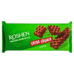 Вафлі Roshen Wafers Sandwich Extra Crunch Cocoa 142 г (946983)