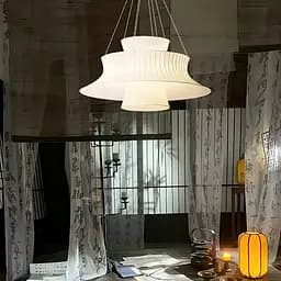 Люстра с многоуровневым белым абажуром Ø 60 см Ст. PL 055-600 | Line F