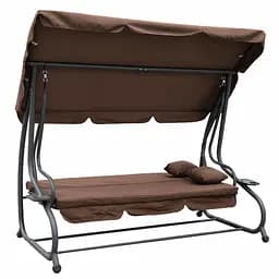 Садова гойдалка 230см до 350кг 4P Garden Comfort чотиримісна, розкладна, з подушками та підстаканниками - мініатюра 2