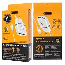 Зарядний адаптер Dekkin turbo charger DK-32 2 usb 2.1 а блок живлення - мініатюра 2
