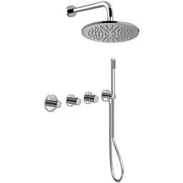 Душова система Paffoni Shower, внутрішній монтаж верхній душ Ø300 мм (колір - нержавіюча сталь) KITMDE000ST300