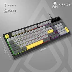 Клавиатура игровая проводная Ajazz AF-BGY-98 USB Black-Gray-Yellow - мініатюра 13