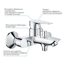 Змішувач для ванни Grohe QuickFix StartEdge 24198001, Хром - мініатюра 6