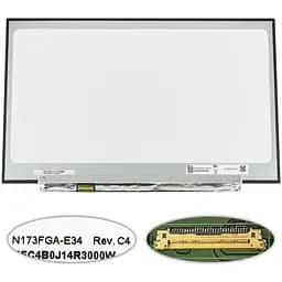 Матриця 17.3 N173FGA-E34 Rev C4 1600х900, 30pineDP, LED, SLIM без планок та вушек, матова, роз'єм ліворуч знизу для ноутбука