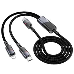 Кабель PD Hoco U139 C to C+iP 100W fast charging data cable 1.2 м чорний