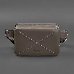 Шкіряна поясна сумка Dropbag Mini темно-бежева - мініатюра 9
