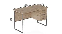 Комп'ютерний стіл Ferrum-decor Гаррі 75x120x70 сірий ДСП Дуб Сан-Марино 32мм (FRD-101479) - мініатюра 4