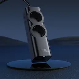 Подовжувач Hoco NS10 Wisdom 2-position PD67W (1USB-A/3C/2Socket) (2m) Black - мініатюра 5