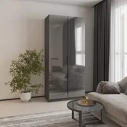 Шкаф 2-дверный MebelStar Оскар Gloss BL-B, стандарт 100x52x220 см Антрацит/Антрацит (MBS-5145)