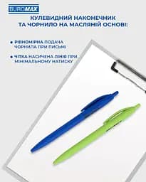 Ручка масляна автоматична Buromax Tropical Touch синя 0.7 мм упаковка 36 шт. (BM.8272) - мініатюра 7
