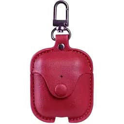 Кожаный чехол Primo Hook для наушников Apple AirPods / AirPods 2019 Red