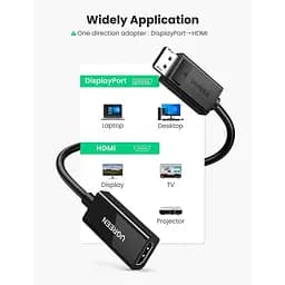 Перехідник Display Port M to HDMI F 4K60Hz black Ugreen (70694)