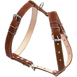 Шлея для собак Collar подвійна, шкіра, 49-68х68-80х2,5 см, коричневий (6426)