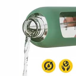 Пляшка для води 4FIZJO спортивна 1000 мл скляна Olive (P-5905973403900) - мініатюра 3