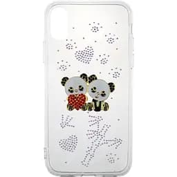 Чохол-накладка Toto TPU case with stones iPhone X Panda Transparent