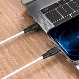 Кабель Hoco X21 Plus Silicone PD charging data cable for Lightning 1 м Чорний Білий - мініатюра 2