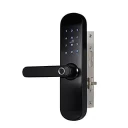 Замок біометричний автономний Trinix TRL-5103BTF Black Left з Bluetooth, зчитувачем відбитків пальців і карт Mifare (65-00012) - мініатюра 2