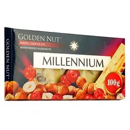 Уцінка. Шоколад Millennium Gold білий з цілісним горіхом та журавлиною 100 г (57584)  - мініатюра 2