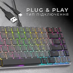 Клавіатура GamePro Red Swich Low Profile RGB USB Dark Gray дротова (MK141R) - мініатюра 10