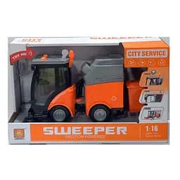 Мусороуборочная машина WY 680 A, инерция, свет, звук, в коробке (6974060113113) Оранжевый