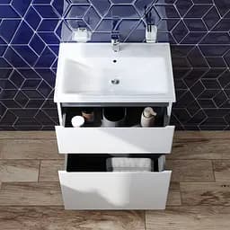 Тумба з умивальником Am.Pm X-Joy підлогова 65 см 2 ящики білий M85-FSX0652-WC0652WG38, Білий - мініатюра 3
