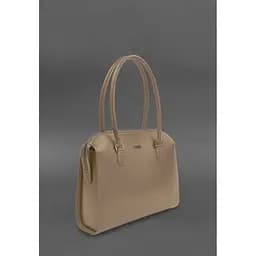 Жіноча шкіряна сумка Business світло-бежевий Краст