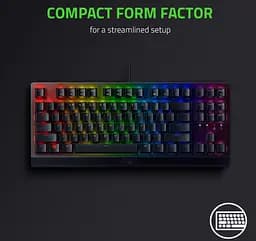 Клавиатура игровая механическая RAZER BlackWidow V-3 TKL RU Green Switch Black - мініатюра 7