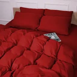 Комплект постільної білизни MirSon Фланель 009 Red 200х220 см червоний (2200009651656) - мініатюра 12