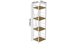 Етажерка 4/34 Ferrum-decor Серії Коннект 120x34x28 білий ДСП Дуб Артізан 16мм (FRD-104279) - мініатюра 5