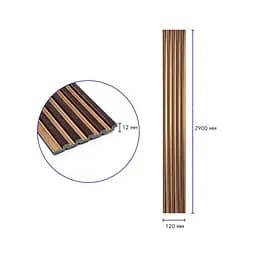 Рейка декоративна Wall Sticker PS 2900х120х12 мм Під коричневу шкіру з бронзою SW-00002135 - мініатюра 3