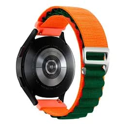 Браслет для Samsung Galaxy Watch 4 - оранжево-темно-зелений Watchbands NormalCloth ширина кріплення 20мм нейлоновий (W24-1WB93567766) - мініатюра 2