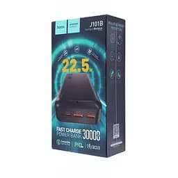 Універсальна зарядна батарея Hoco J101B 30000mAh Astute PD20W+QC3.0 22.5W 2USB Micro/Type-C (Чорний) - мініатюра 4