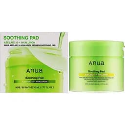 Педи для обличчя Anua Azelaic 10 Hyaluron Redness Soothing Pad заспокійливі 90 шт. 230 мл