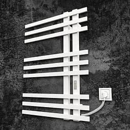 Электрический полотенцесушитель Kosser Браш 800x600 ER тайм. белый ДБ01ERW, Белый матовый, Правое