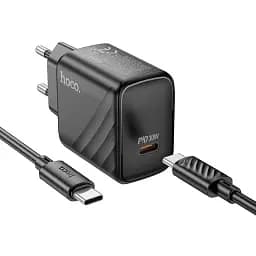 Зарядний пристрій блок і кабель Hoco CS22A 1 порт type-C 30 W чорний