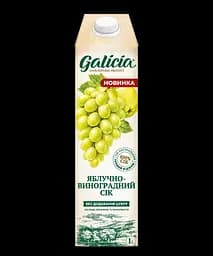 Сік яблучно-виноградний Galicia з білих сортів винограду неосвітлений пастеризований 1 л - мініатюра 1