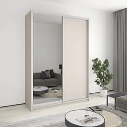 Шкаф-купе двухдверный MebelStar Комбо AL ДСП/Зеркало 170x45x240 см Кашемир (MBS-4110)