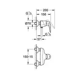 Змішувач для душу Grohe EuroDisc 33569001 Хром - мініатюра 2